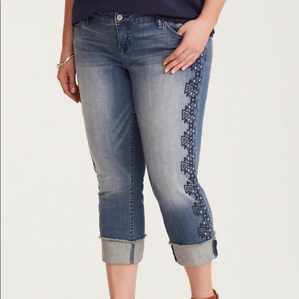 Torrid Cropped Boyfriend Jeans